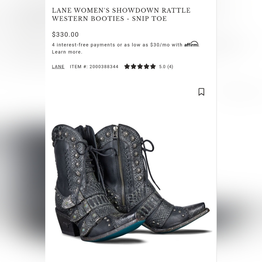 Lane's Showdown Bootie- Snip Toe